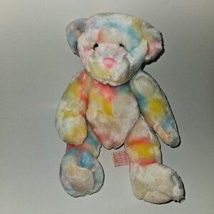 Teddy Bear Plush 8" Tie Dye Pastel Blue Yellow Pink Easter Mouse In House Toys